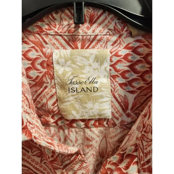 Tasso Elba Men's Silk & Linen Pineapple Print Button Down Shirt Sz XL - Picture 3 of 7